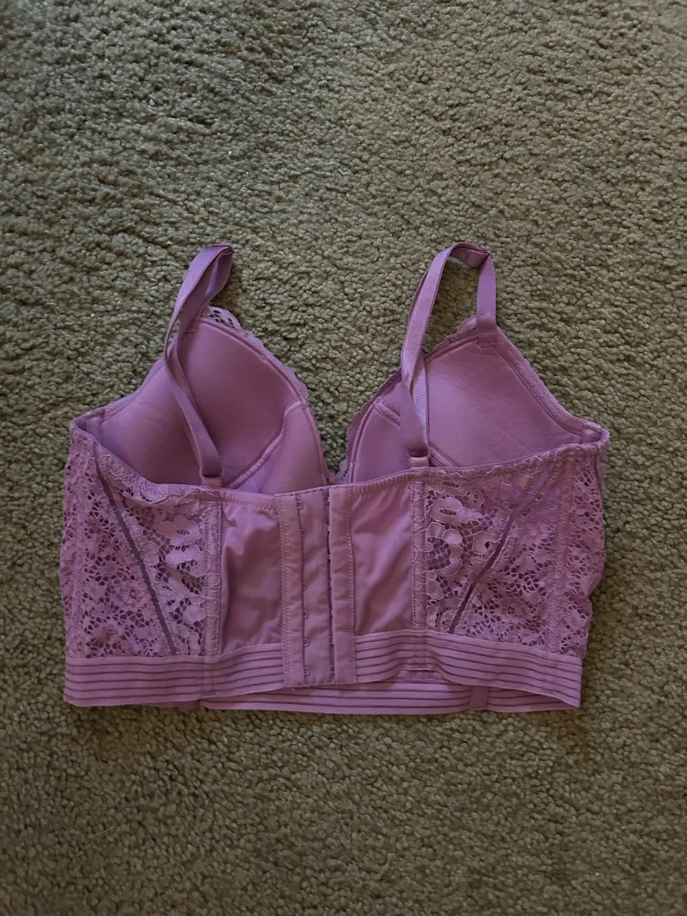 Victoria's Secret Lace Longline Bralette in Lavender Pink